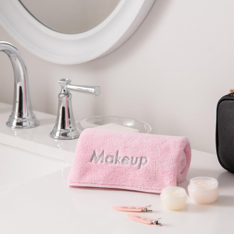 Arkwright, LLC Arkwright Makeup Towels - Pack of 6 - Ultra Soft & Gentle Microfiber Coral Fleece Washcloth Face Make Up Remover, Reusuable Eraser Cloth Essentials for Hosts & Artists, 13 x 13 in, Pink - Image 3